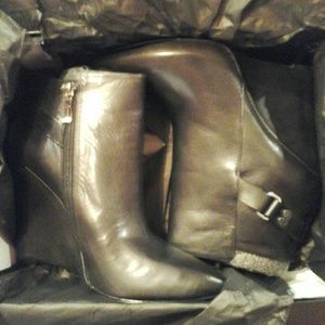 Guess by Marciano FRANCI Black Leather Wedge boot